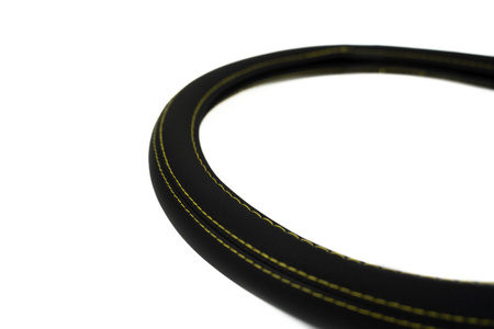 Pokrowiec na kierownicę nakładka z żółtym szyciem