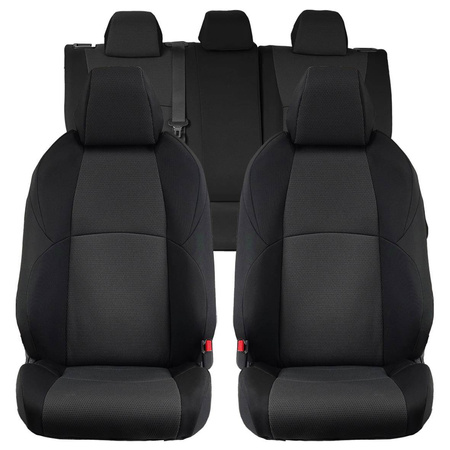 Pokrowce na fotele samochodowe Mitsubishi L200 2021- żakard i ekoskóra 5 os.