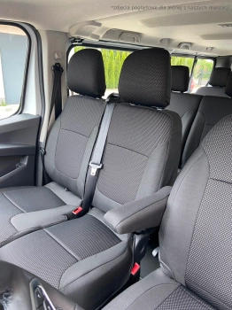 Pokrowce na fotele samochodowe RENAULT Trafic 2014- żakard i ekoskóra 6 os.