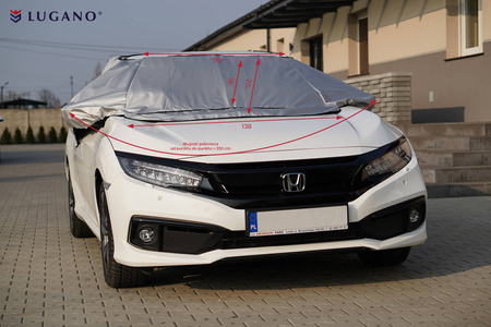 Przeciwsłoneczna mata na szybę z magnesami srebrna