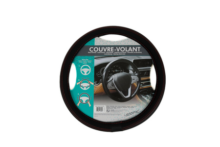 Pokrowiec na kierownicę nakładka z czerwonym szyciem