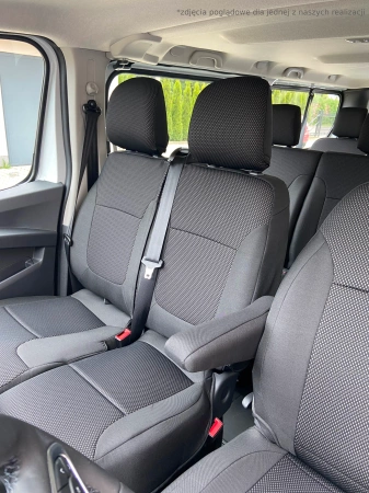 Pokrowce na fotele samochodowe RENAULT Trafic 2014- ekoskóra 9 os.