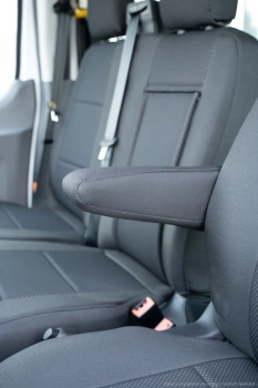Pokrowce na fotele samochodowe FORD Transit 2013- żakard i ekoskóra 7 os.