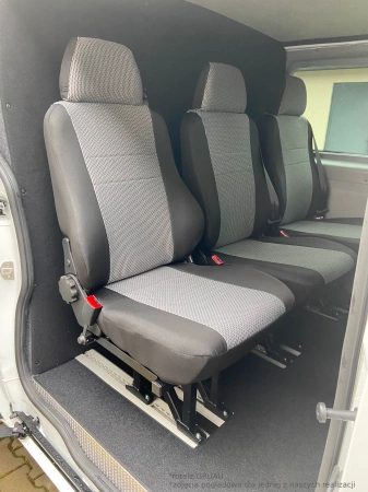 Pokrowce na fotele samochodowe RENAULT Trafic 2014- żakard i ekoskóra 9 os.