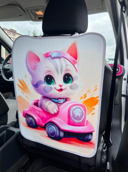 Osłona na tył fotela mata ochronna do auta samochodowa dla dzieci KOTEK