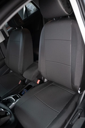 Pokrowce na fotele samochodowe VW T-ROC 2017- żakard i ekoskóra 5 os.